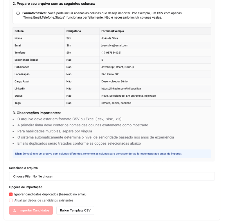 Processo de Upload e Validação - AI ATS WallJobs