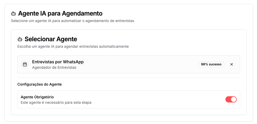 Seleção do Agente de Entrevistas por WhatsApp - AI ATS WallJobs