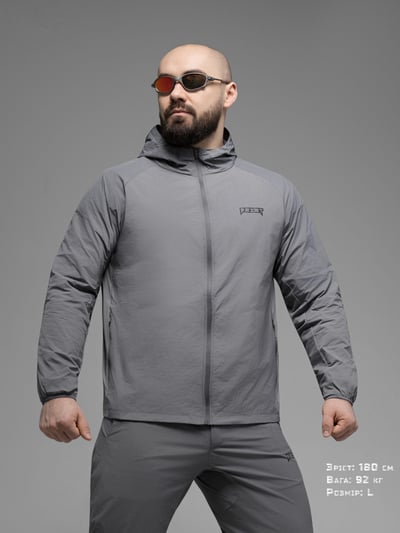 Куртка вітрівка BEZET Solguard UV 100 сірий - Фото 1