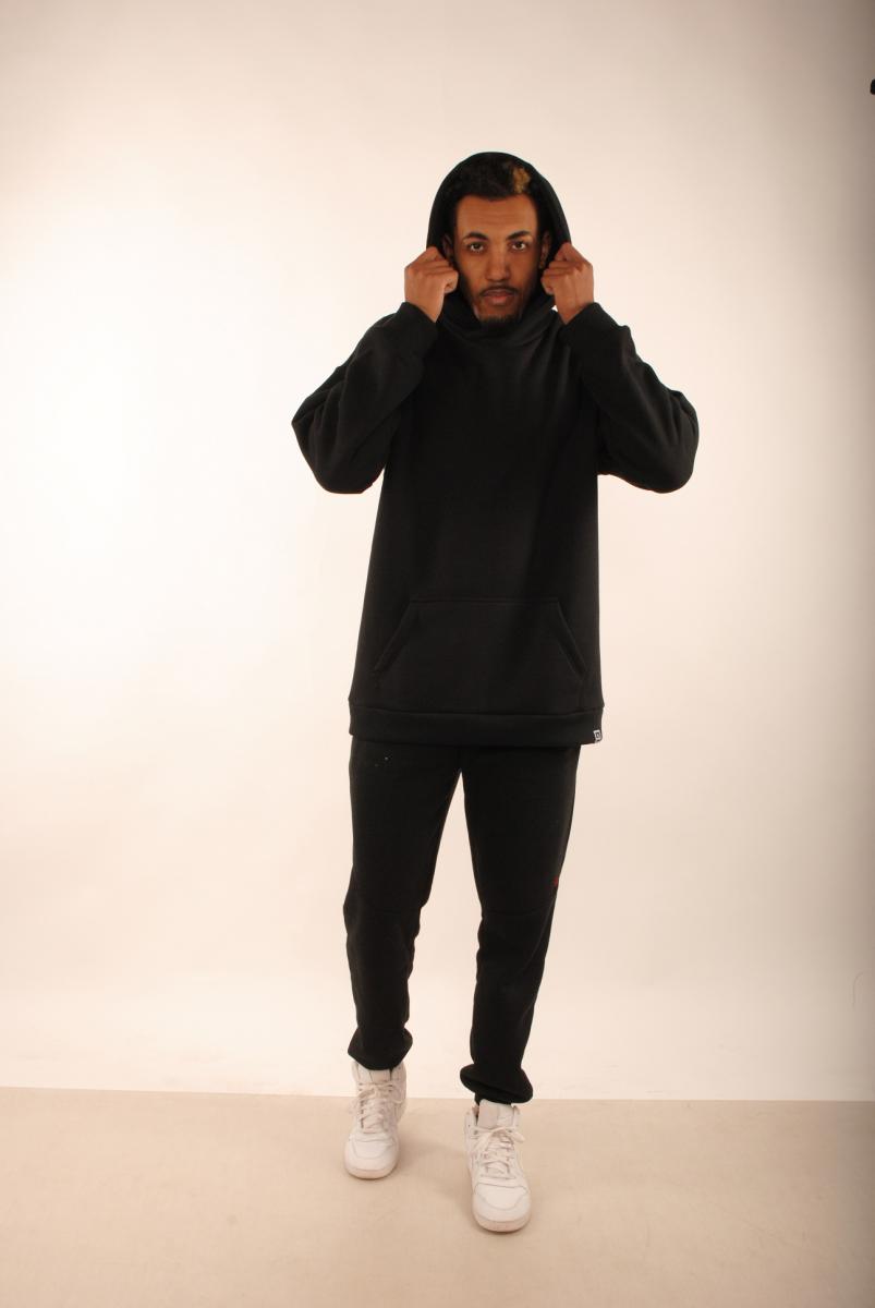 Костюм оверсайз на флісі чорний Hi Mate black man