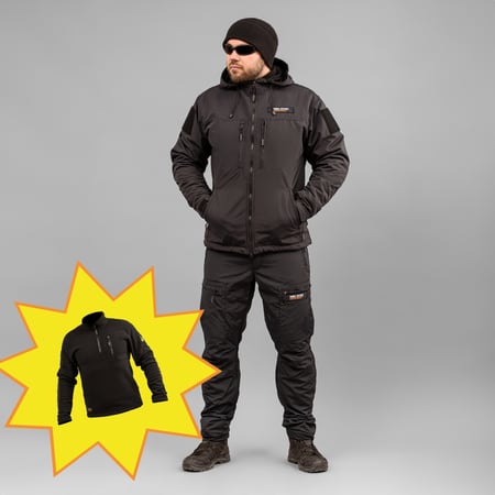 Комплект мілітарі "TRAVEL DEFENCE" 3 в 1 BLACK Armoline