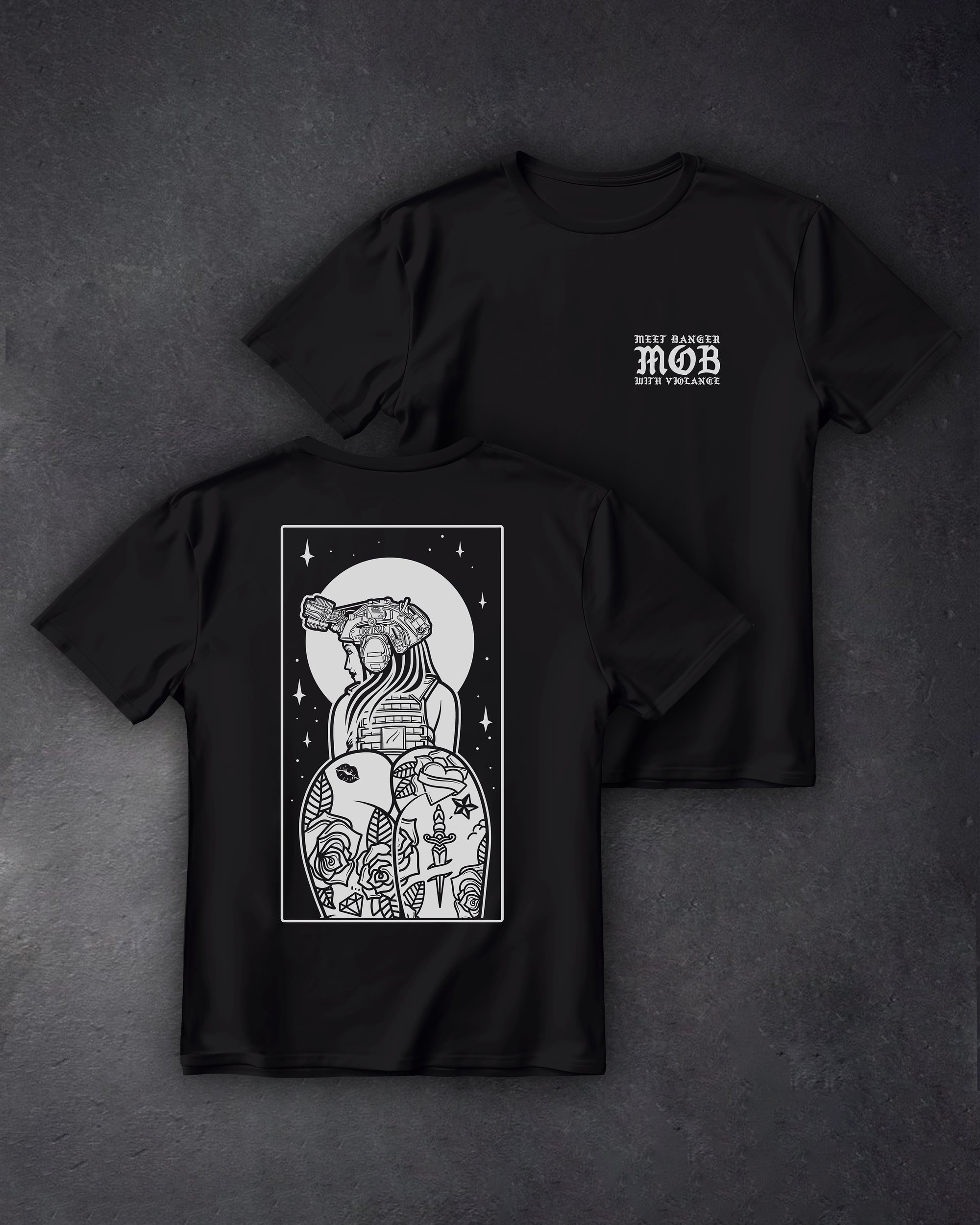 Футболка з принтом Tactical Girl чорна We feel