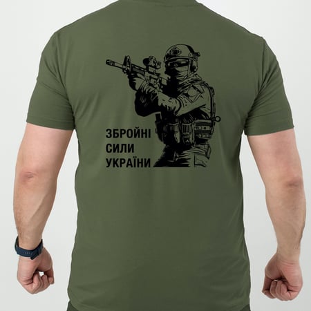 Футболка стрейч з малюнком №29 RMilitary Олива