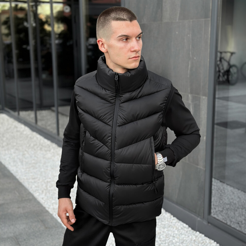 Чоловіча чорна жилетка Pobedov Puffer