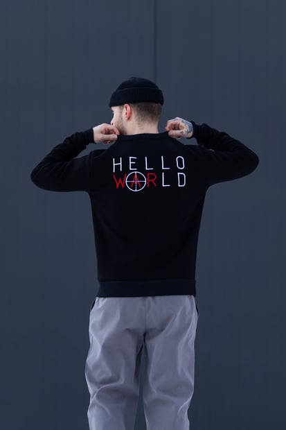 Свитшот Reload - HelloWorld, черный