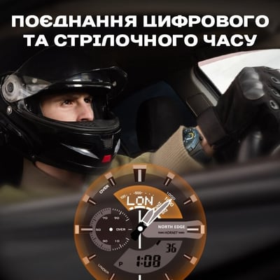 Чоловічий водостійкий тактичний годинник North Edge Hornet - Фото 8