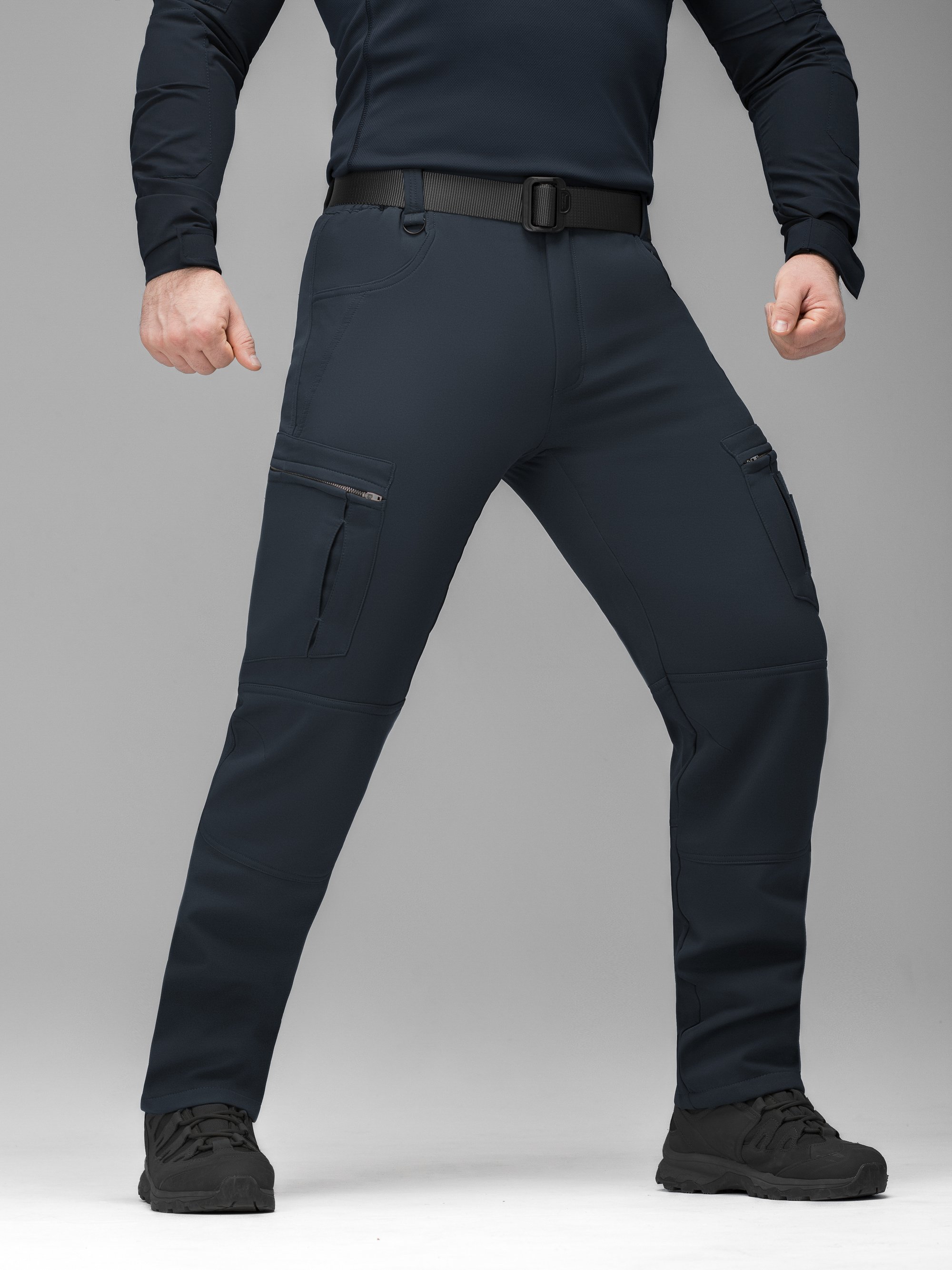 Зимові штани карго тактичні Softshell BEZET Ешелон синій - Фото 10
