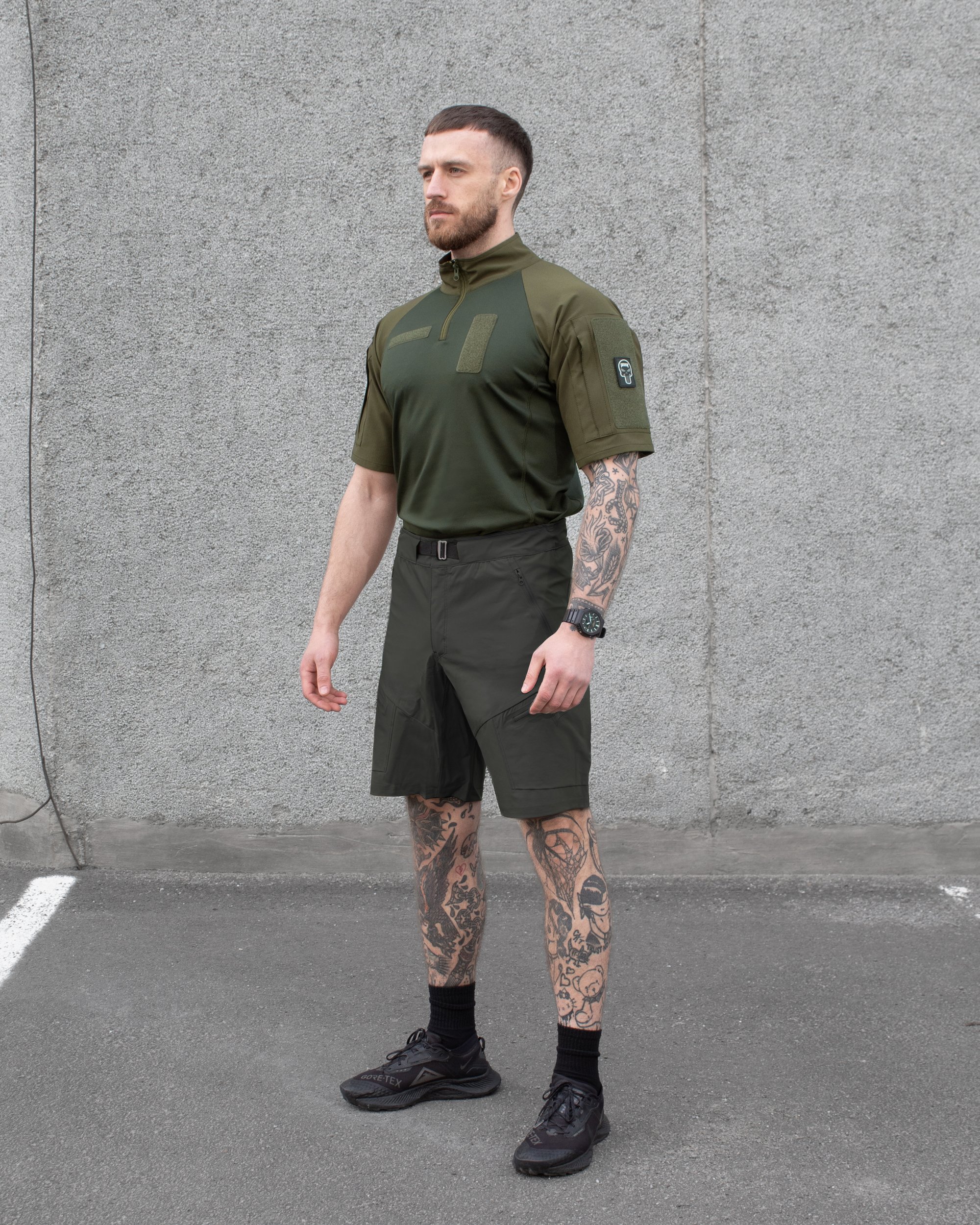 КОМПЛЕКТ (ФУТБОЛКА ТАКТИЧНА БОЙОВА BEZET COMBAT ХАКІ, ШОРТИ КАРГО ШВИДКОСОХНУЧІ BEZET ADVENTURE ХАКІ) - Фото 1