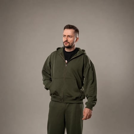 Флісовий худі з капюшоном GIG Oversize. Олива GIG MILITARY