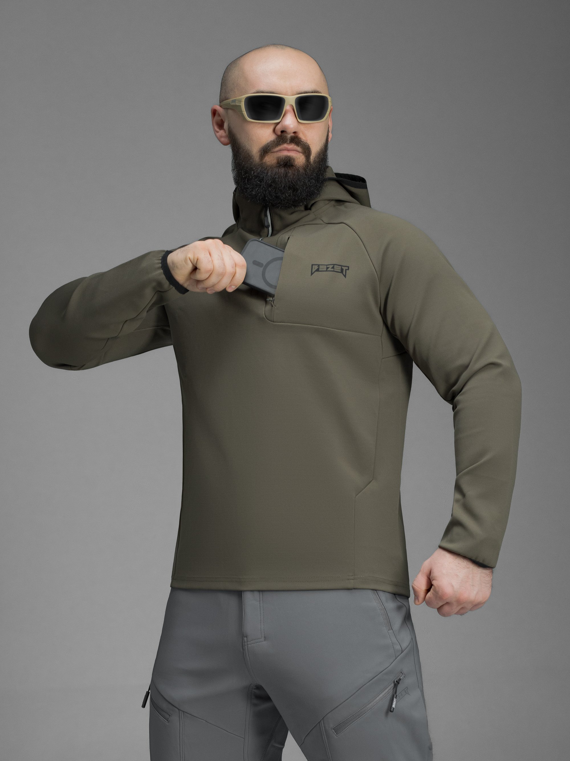 Кофта BEZET Motion хакі - Фото 9