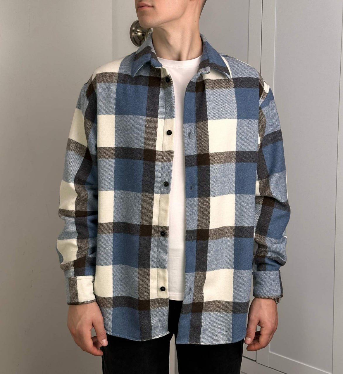 Сорочка в клітинку Pobedov Tartan, синьо-чорний M (00000005619) СПЕЦПРОМ КР