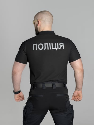 Футболка поло тактична BEZET Поліція рефлектив чорний - Фото 5