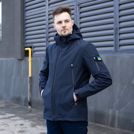 Куртка чоловіча демісезонна з капюшоном Наві Pobedov Motive