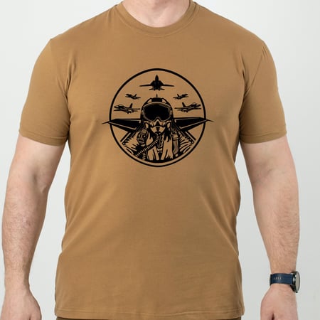 Футболка стрейч з малюнком №21 RMilitary Койот