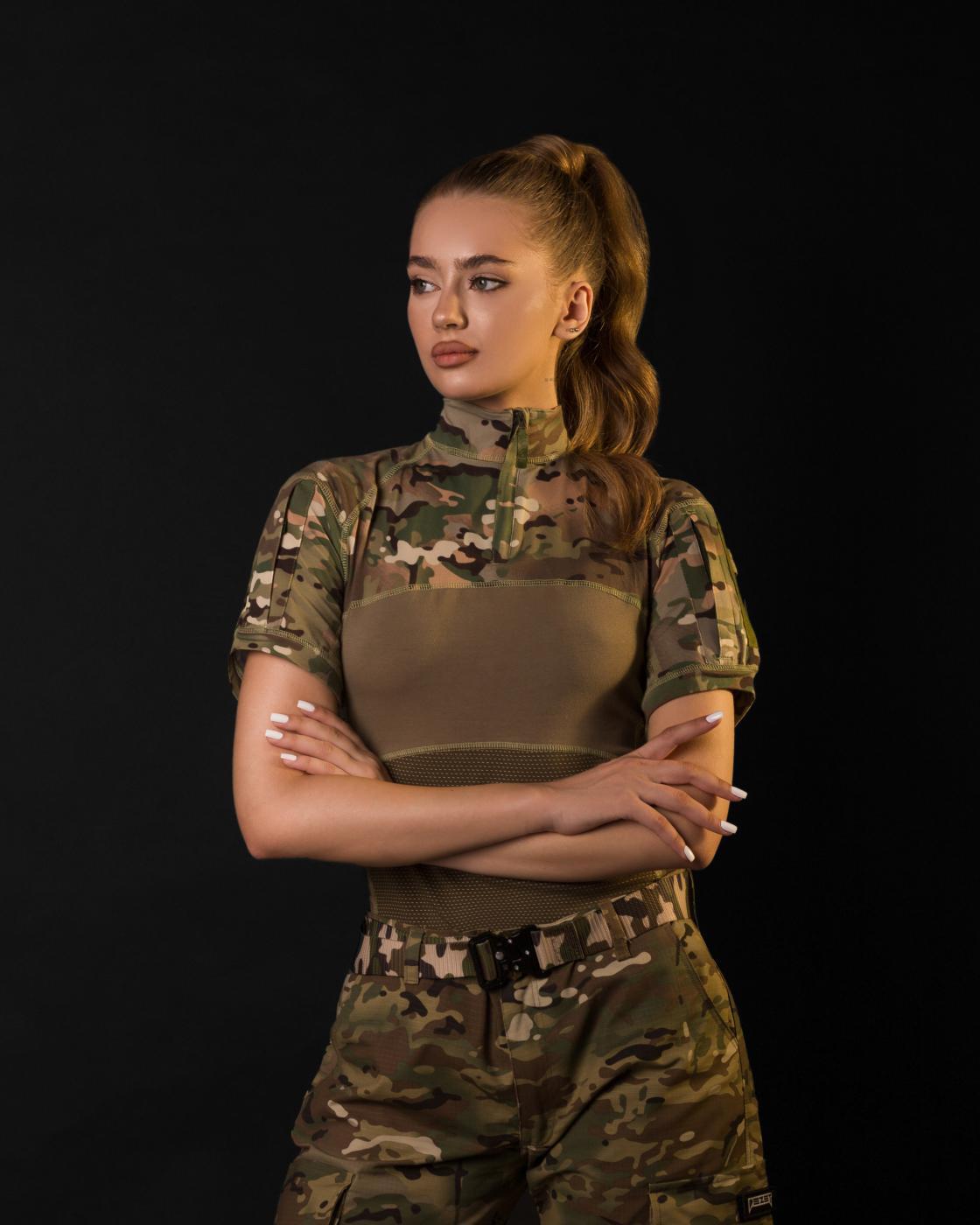 Жіноча футболка тактична BEZET Fight мультикам