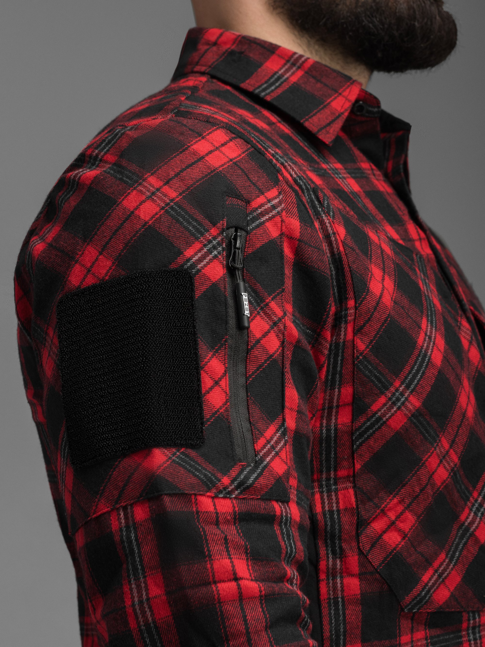 Сорочка фланелева BEZET Defender чорний/червоний - Фото 13