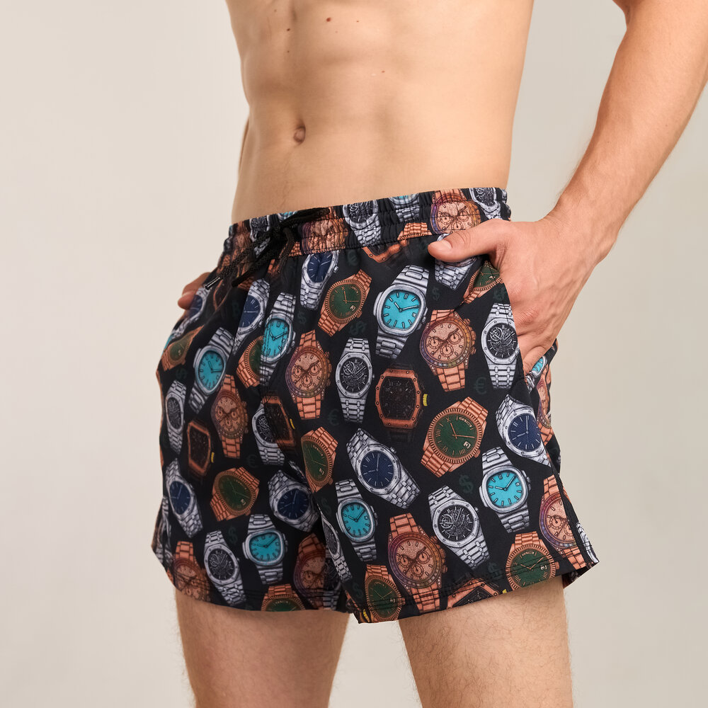 Принтованные мужские шорты для плавания Pobedov Pool day Hodynnyky