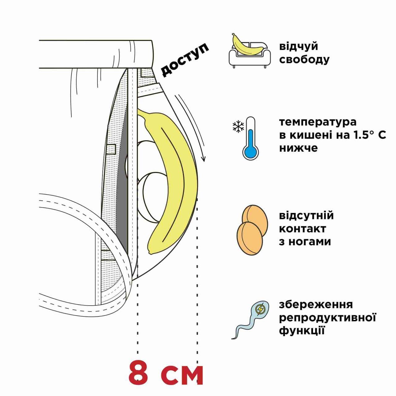 Чоловічі анатомічні боксери Anatomic Long w/skew fly Plus, Black Series, темно-синій MansSet - Фото 3