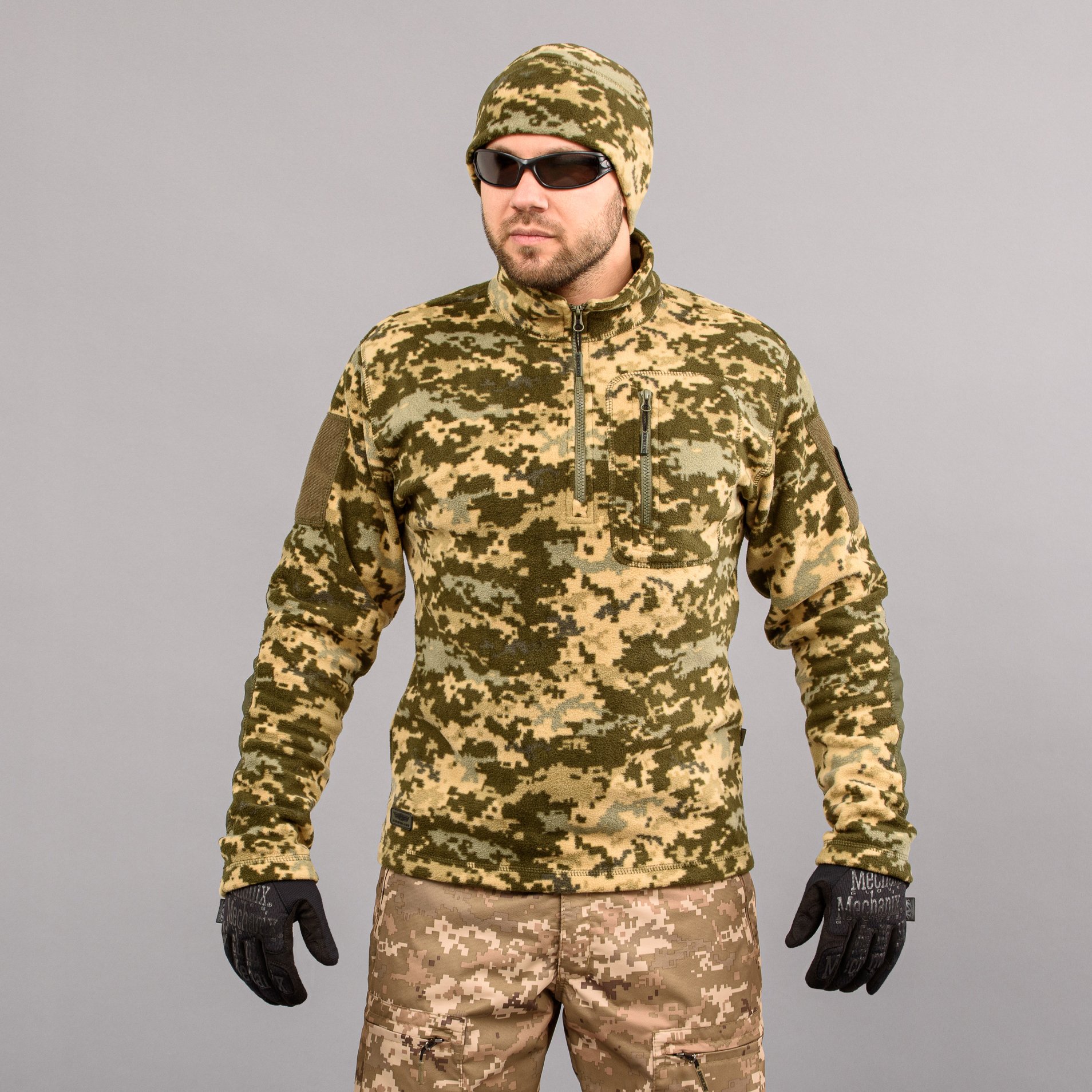 Толстовка тактична 1/4 Zip "TRAVEL DEFENCE" УКРПІКСЕЛЬ ММ14 (Мікрофліс) Armoline
