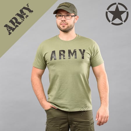Футболка з принтом "ARMY" OLIVE Armoline