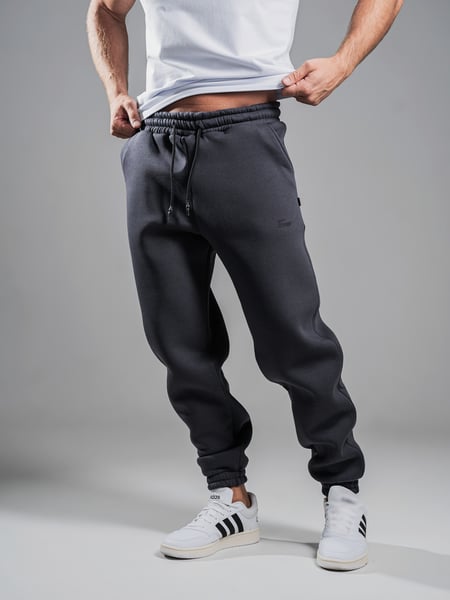 Спортивні штани чоловічі теплі Teamv Jogger Попелясто-сині TEAMV
