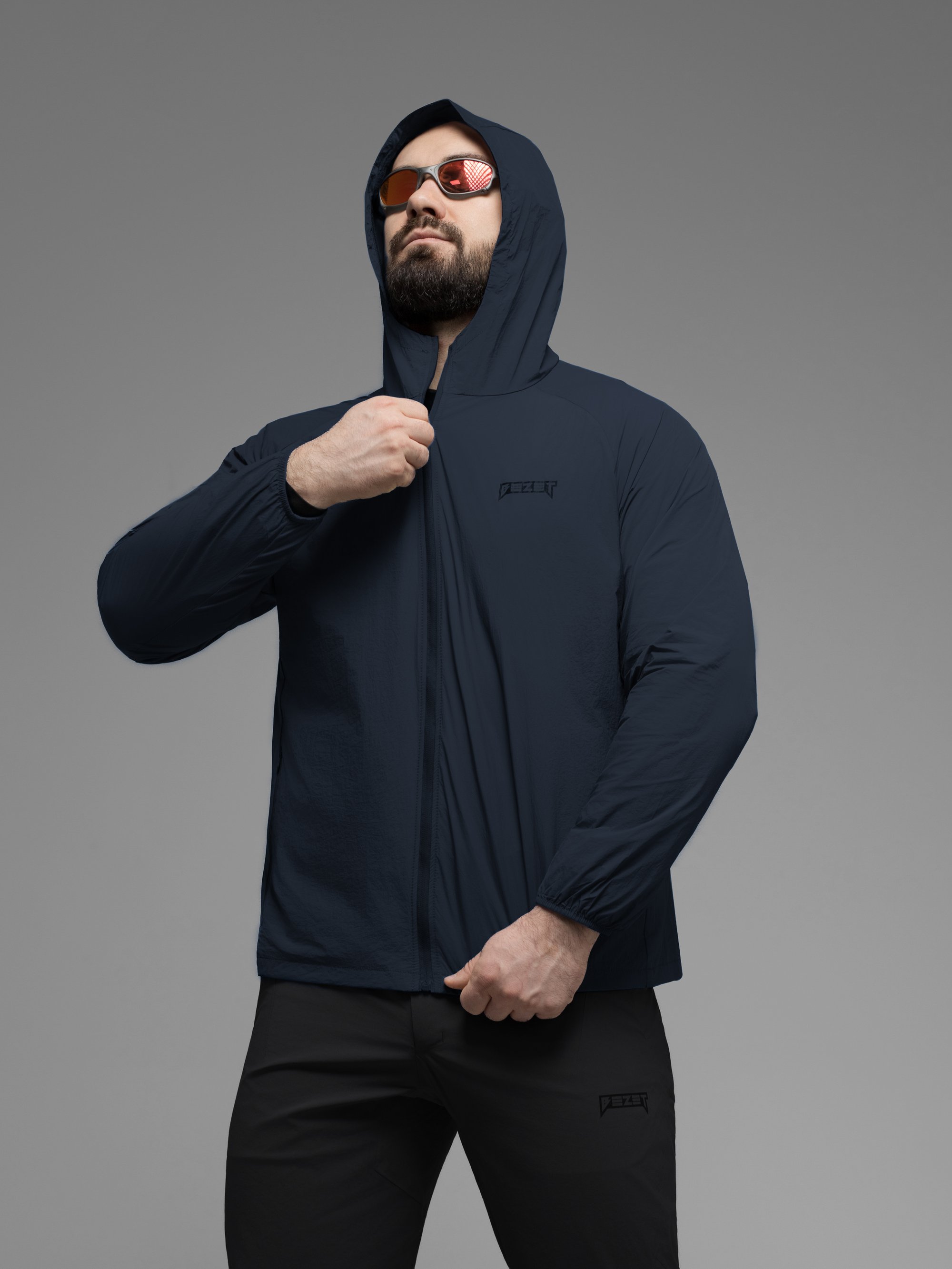 Куртка вітрівка BEZET Solguard UV 100 синій - Фото 10