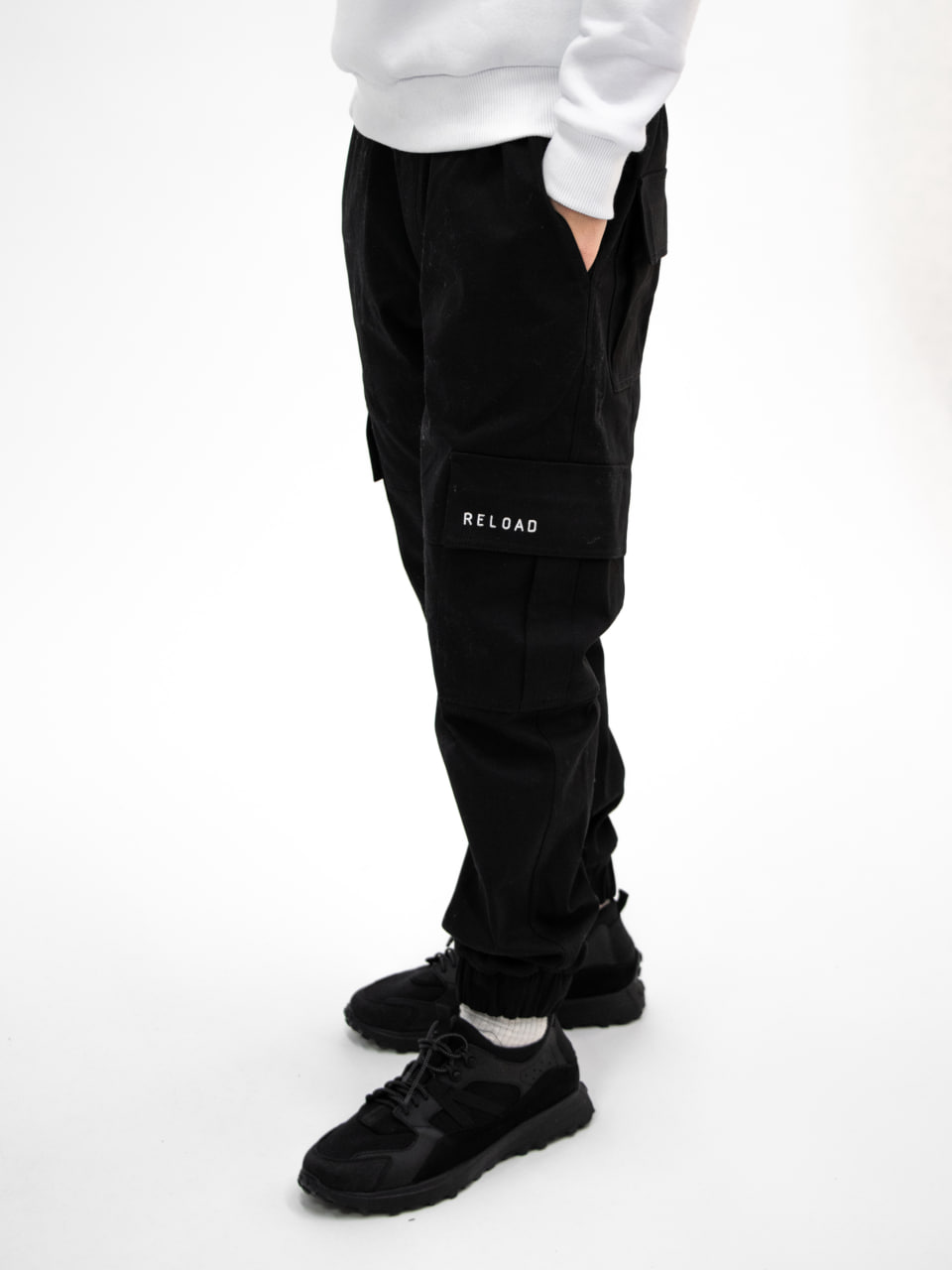 Чоловічі карго штани Reload G-Point чорний / Штани каргоз карманами - Фото 14