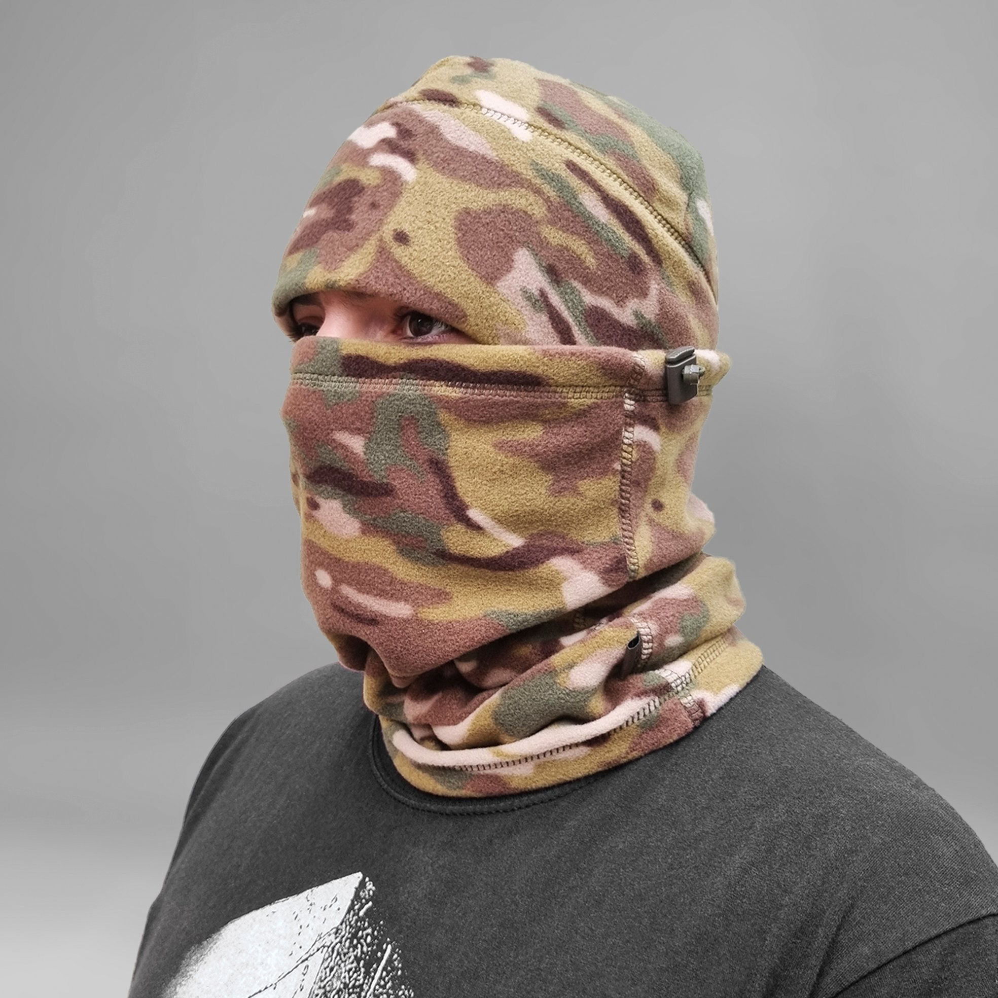 Теплий Комплект Шапка + Баф "MULTICAM" (Фліс) Armoline