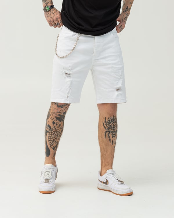 Білі джинсові шорти BEZET з перфорацією