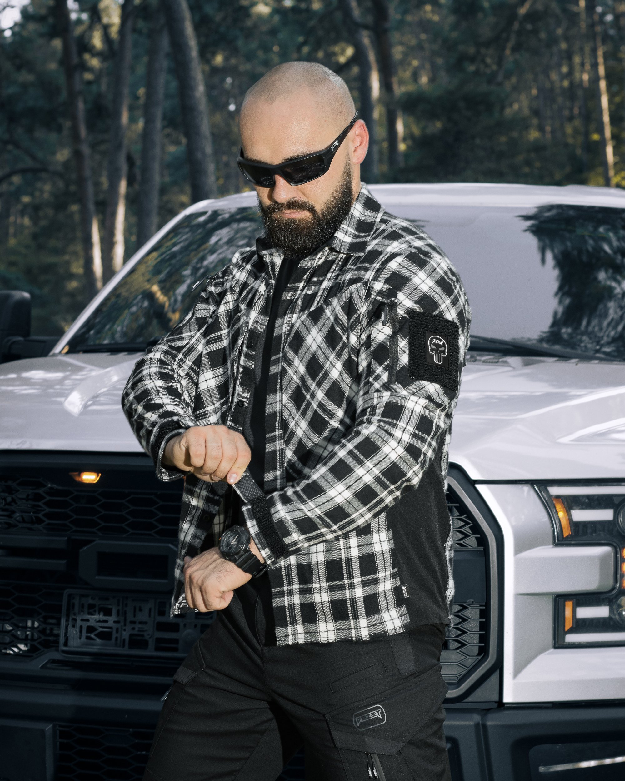 Сорочка фланелева BEZET Defender чорний/білий - Фото 28