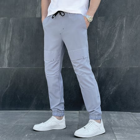 Мужские штаны джоггеры с карманами серые Pobedov Vershyna