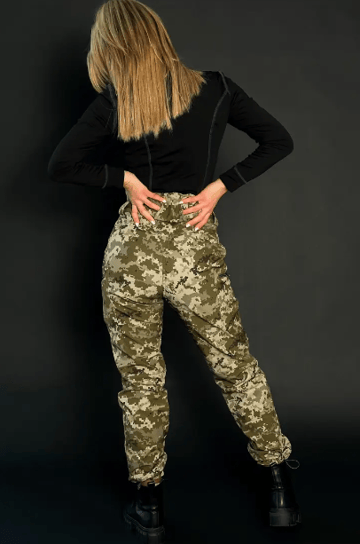 Жіночі тактичні штани Softshell на флісі Піксель - Фото 4