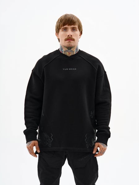 Світшот з принтом "Тацу", чорний TURWEAR