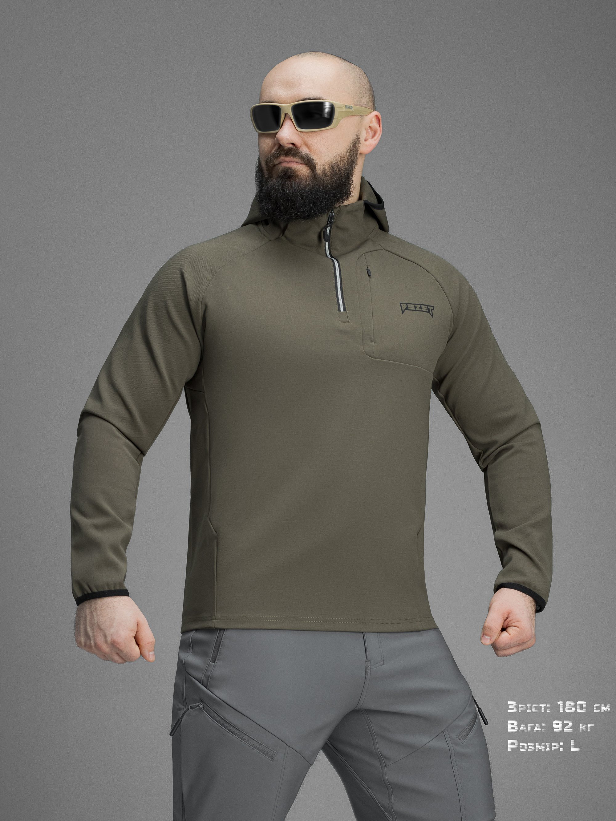 Кофта BEZET Motion хакі - Фото 1