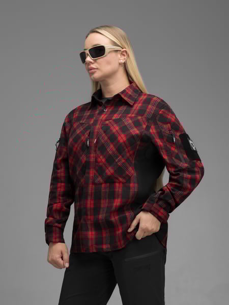 Сорочка фланелева жіноча BEZET Defender чорний/червоний