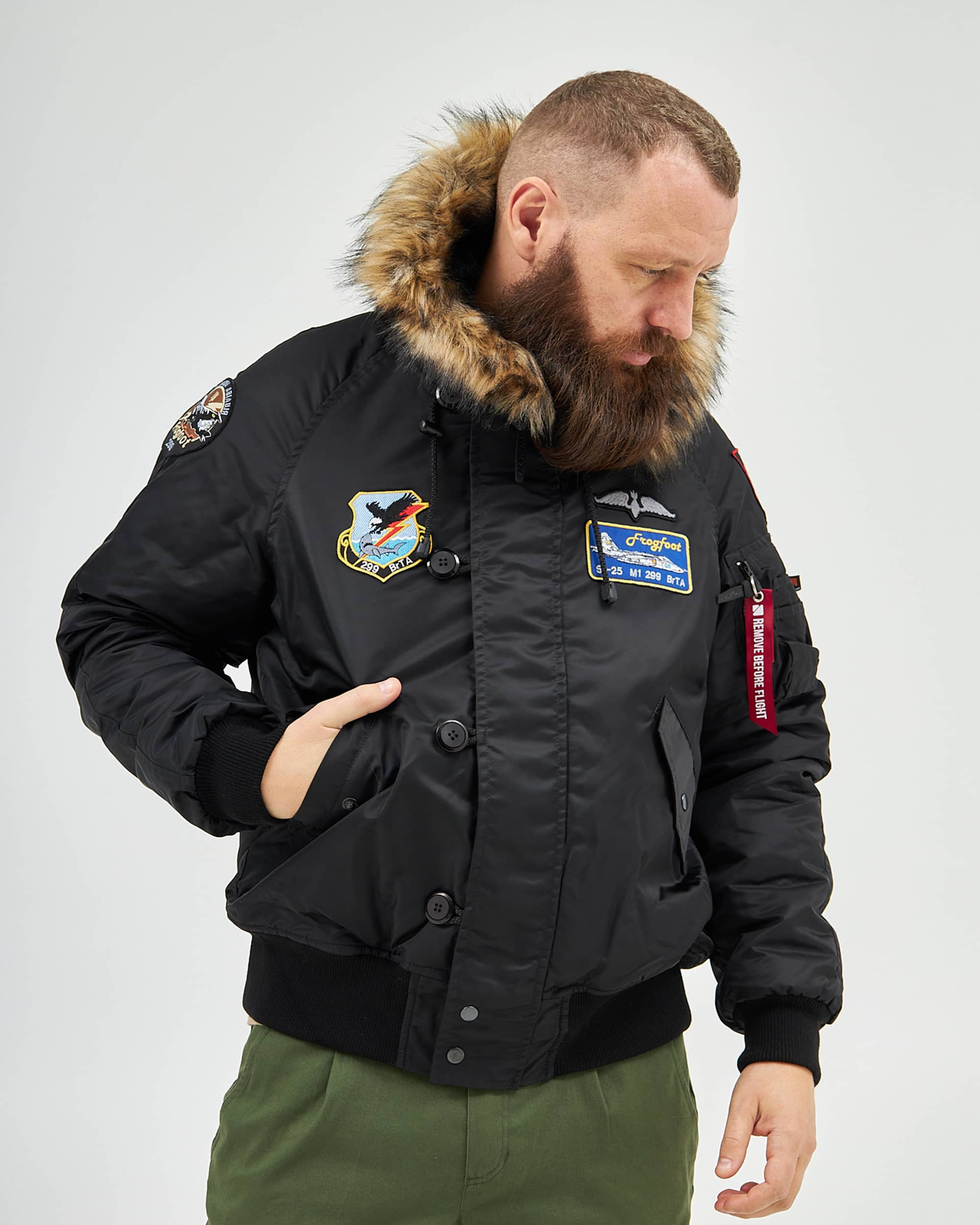 Аляска N-2B чорна з нашивками 299 БрТА Olymp