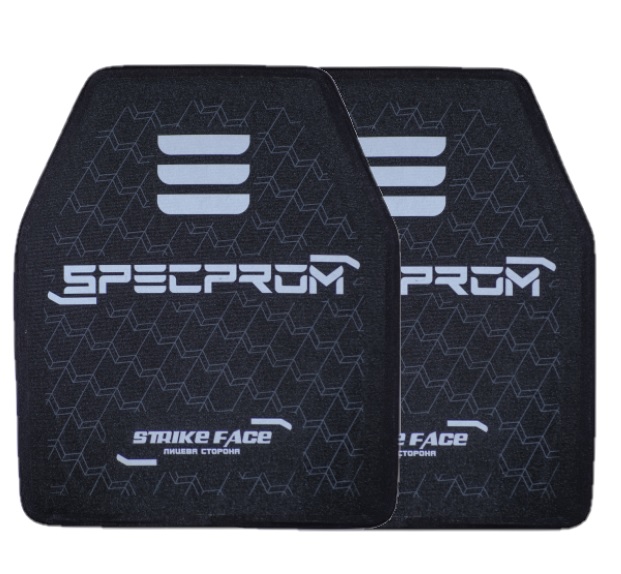Комплект поліетиленових бронеплит SPECPROM 3-го класу 1,77 кг, 27,5 х 35 см Чорна 2 шт