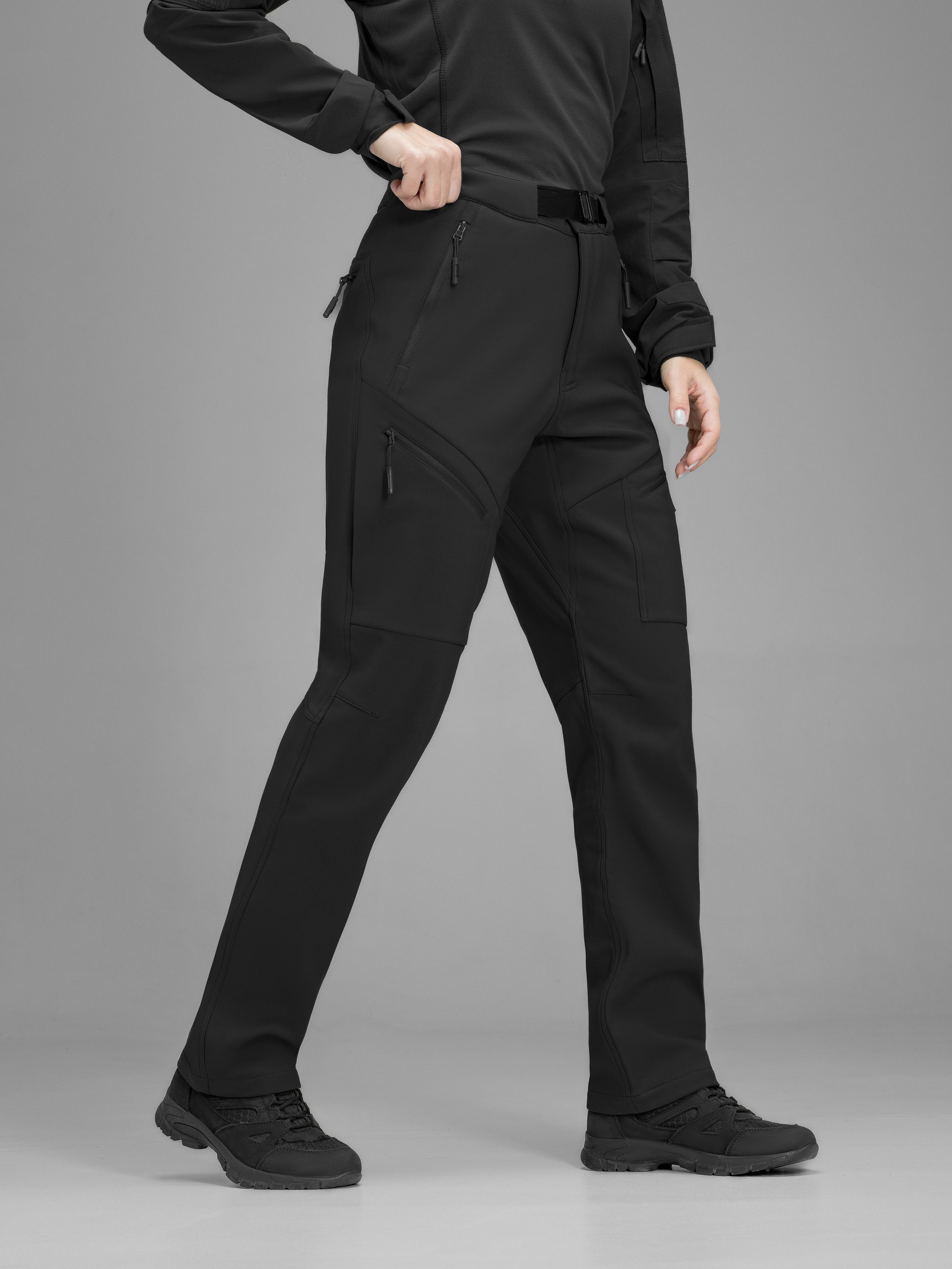 Штани карго тактичні жіночі Softshell BEZET Techwear чорний - Фото 7