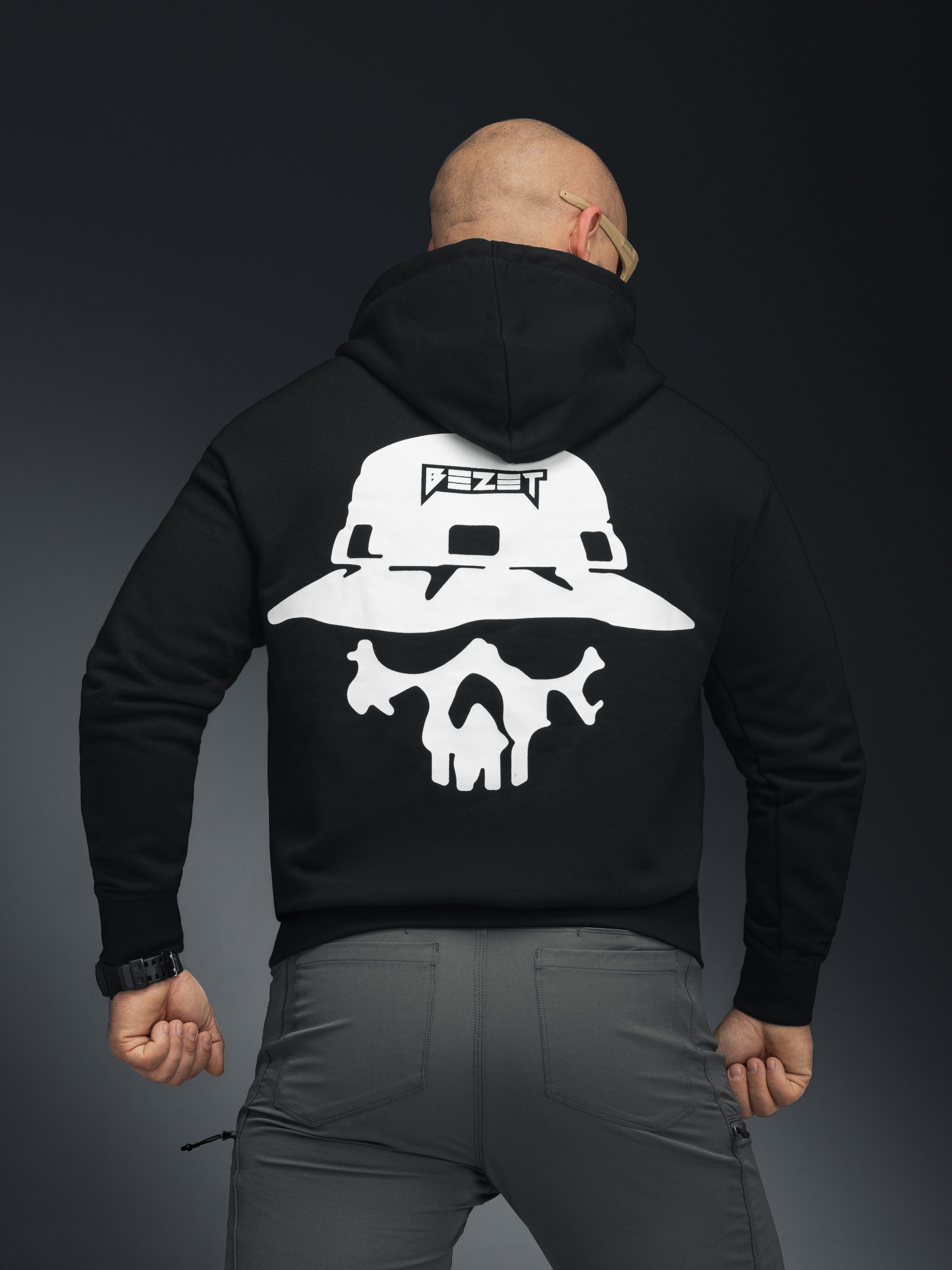 Худі BEZET Skull чорний - Фото 2
