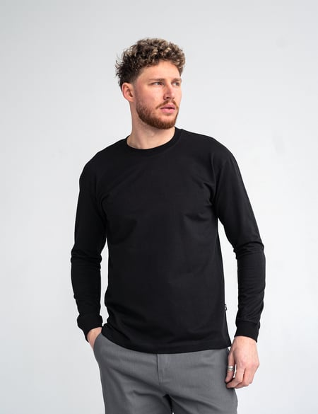 Чоловічі футболки з довгим рукавом Long sleeve Teamv Чорний