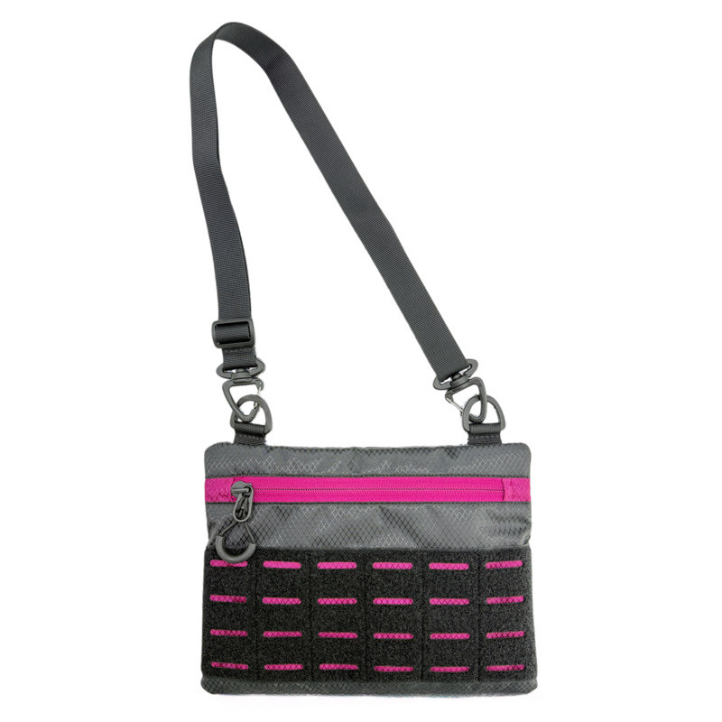 Тактична сумка мала через плече чорна, з патч панеллю HardKIT