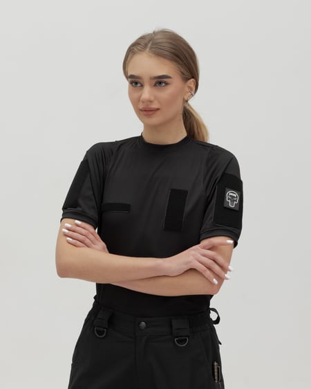 Футболка быстросохнущая тактическая женская BEZET черная