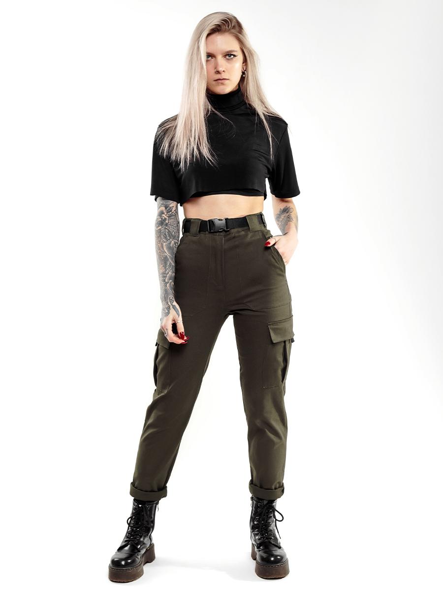 Карго брюки женские BEZET Xena khaki'20