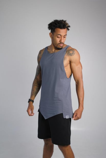 Майка длинная серая Hi Mate