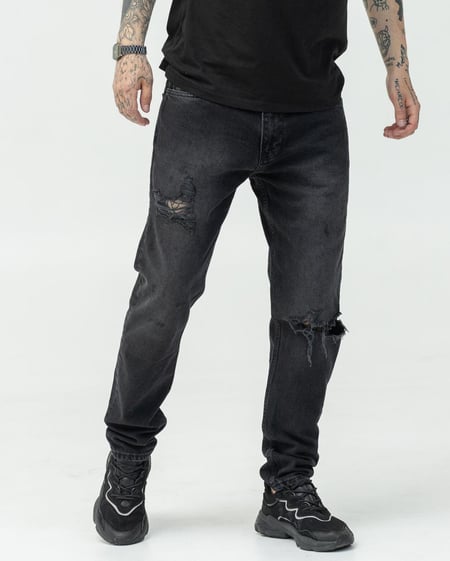 Чорні джинси BEZET Basic з перфорацією