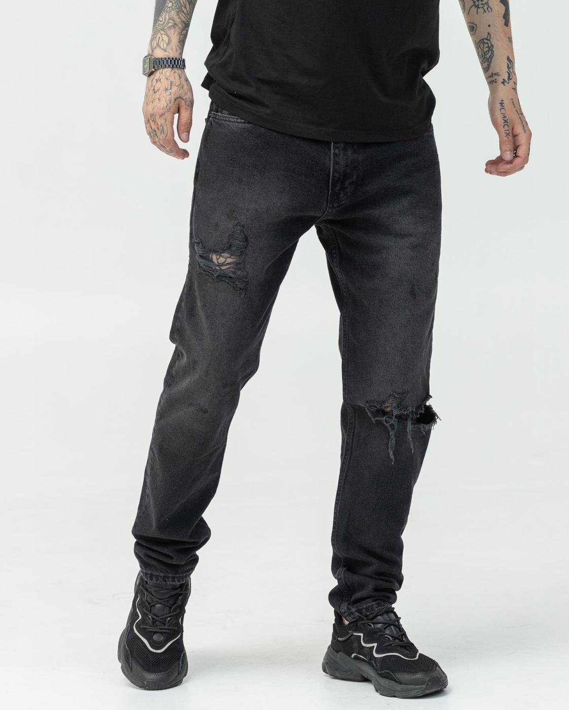Черные джинсы BEZET Basic с перфорацией