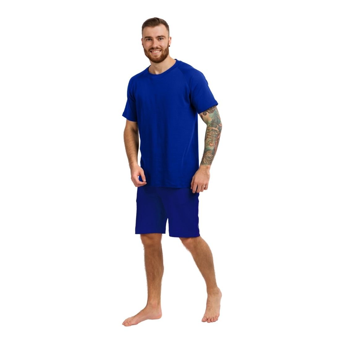 Пижама мужская (футболка и шорты) синий MansSet