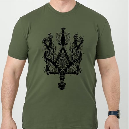 Футболка стрейч з малюнком №18 RMilitary Олива