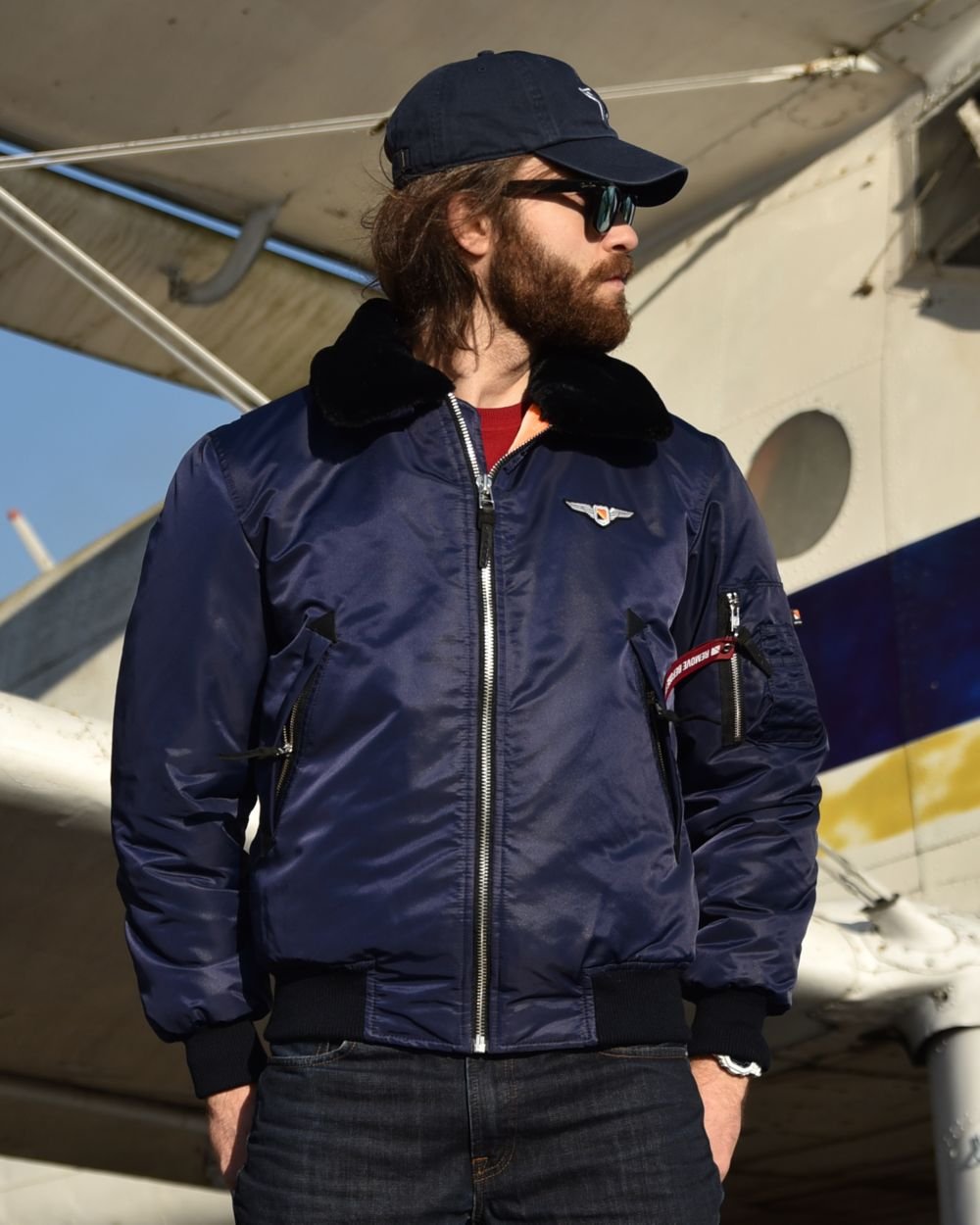 Бомбер B-15 синій Olymp