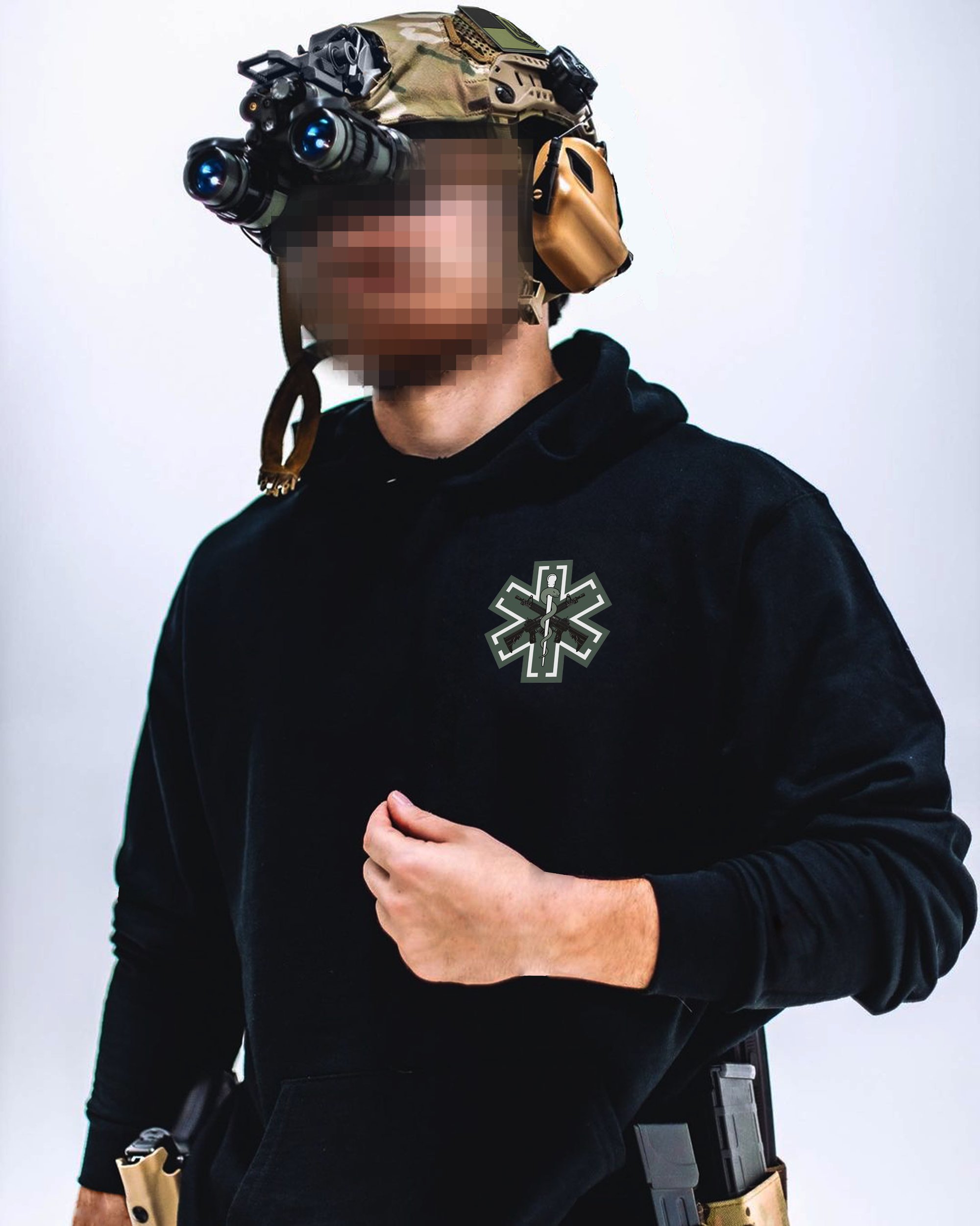 Худі з принтом MILITARY MEDIC чорне